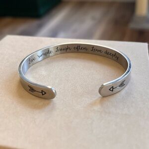 Sterling silver cuff bracelet with inspirational engraving